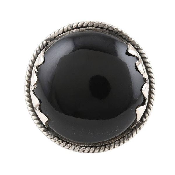 Alternate image for Unique Sterling Silver and Onyx Cocktail Ring Mountain Range