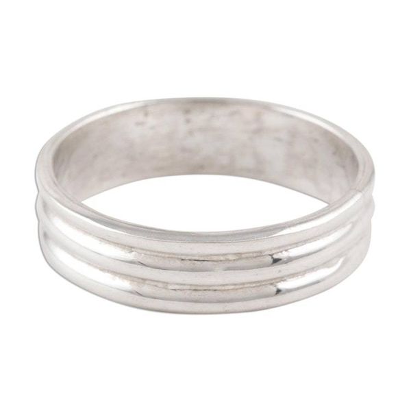 Alternate image for Versatile Polished Sterling Silver Band Ring Shimla Shine