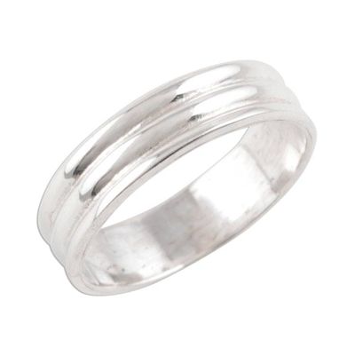 Alternate image for Versatile Polished Sterling Silver Band Ring Shimla Shine