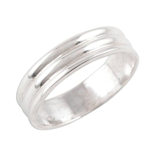 Alternate image for Versatile Polished Sterling Silver Band Ring Shimla Shine