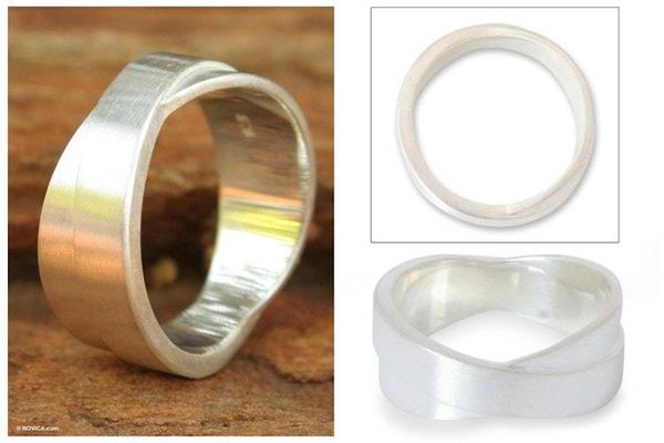 Alternate image for Fair Trade Modern Sterling Silver Band Ring Crusader