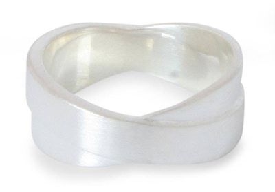 Alternate image for Fair Trade Modern Sterling Silver Band Ring Crusader