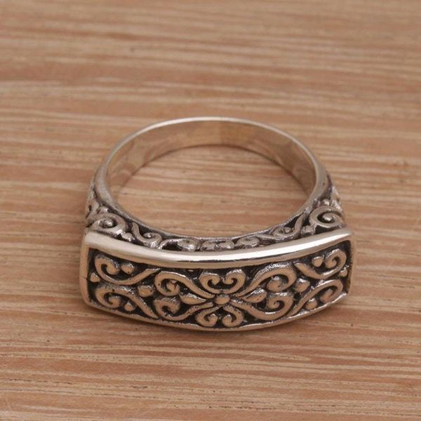 Alternate image for Sterling Silver Scrollwork Motif Cocktail Ring Ancient Signet