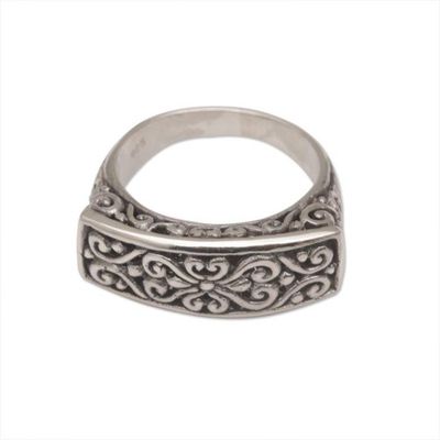 Alternate image for Sterling Silver Scrollwork Motif Cocktail Ring Ancient Signet