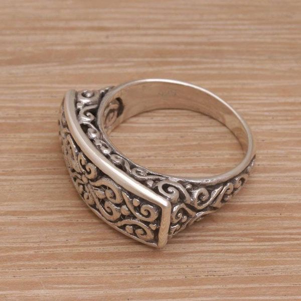 Alternate image for Sterling Silver Scrollwork Motif Cocktail Ring Ancient Signet