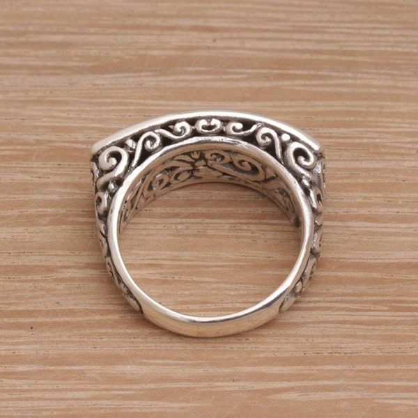 Alternate image for Sterling Silver Scrollwork Motif Cocktail Ring Ancient Signet