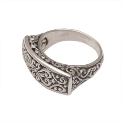 Alternate image for Sterling Silver Scrollwork Motif Cocktail Ring Ancient Signet