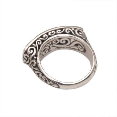 Alternate image for Sterling Silver Scrollwork Motif Cocktail Ring Ancient Signet