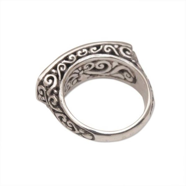 Alternate image for Sterling Silver Scrollwork Motif Cocktail Ring Ancient Signet