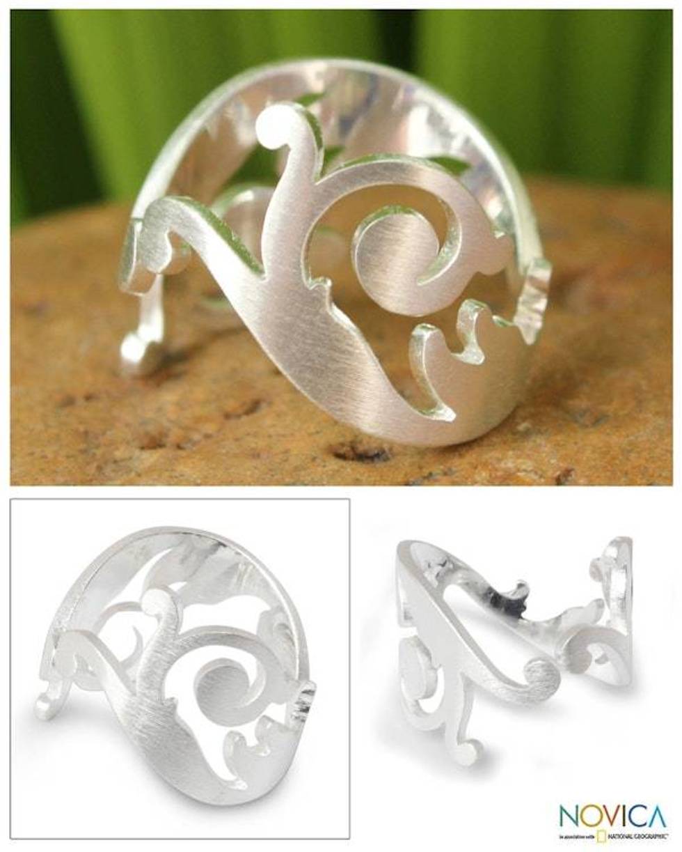 Sterling Silver Wrap Ring 'Unfurling'