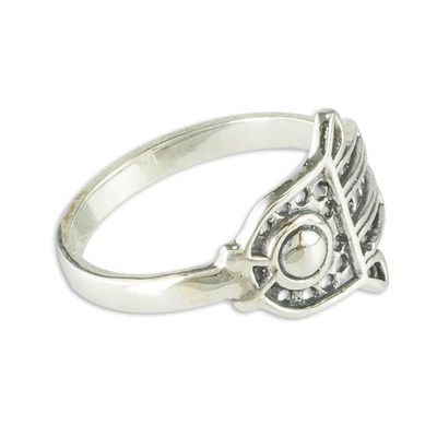 Alternate image for Sterling Silver Heart Hamsa Hand of Fatima Ring Fatimas Hand