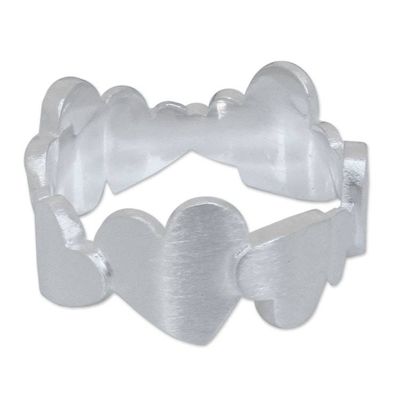 Alternate image for Sterling Silver Heart Ring Much Love