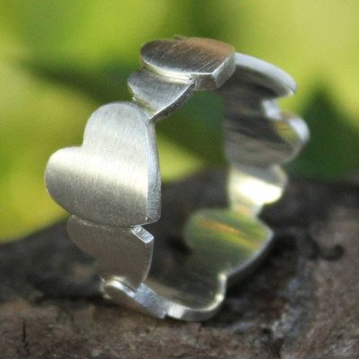 Alternate image for Sterling Silver Heart Ring Much Love