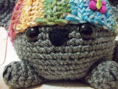Alternate image for Amigurumi Gray Fat Cat in Rainbow