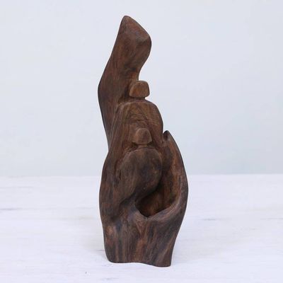 Alternate image for Hand Carved Reclaimed Sal Driftwood Sculpture from India True Bonding