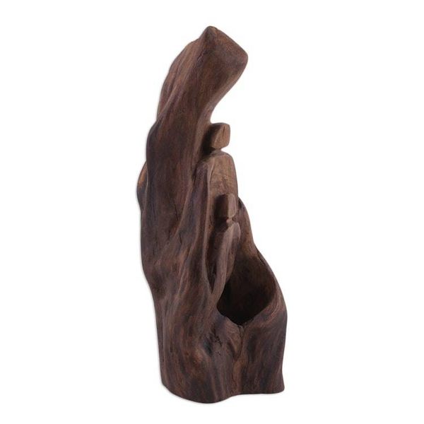 Alternate image for Hand Carved Reclaimed Sal Driftwood Sculpture from India True Bonding