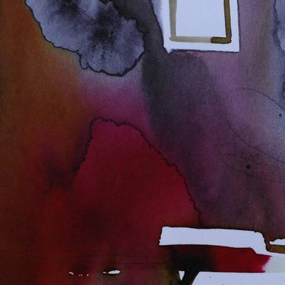 Alternate image for India Ecology Theme Expressionist Ink Painting Diminishing Greens