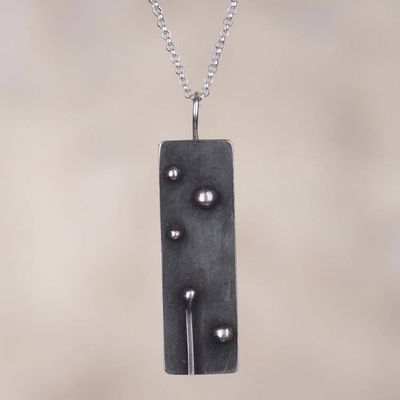 Primary image for Rectangular Oxidized Sterling Silver Pendant Necklace Enduring