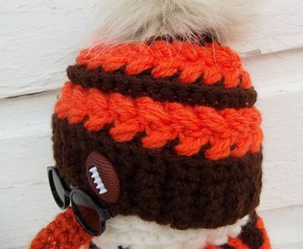 Alternate image for Cool Crochet Snowman in Orange and Brown