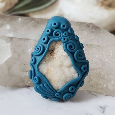 Primary image for Druzy Quartz Gemstone Polymer Clay Pendant