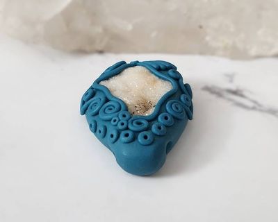 Alternate image for Druzy Quartz Gemstone Polymer Clay Pendant