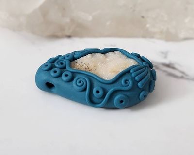 Alternate image for Druzy Quartz Gemstone Polymer Clay Pendant