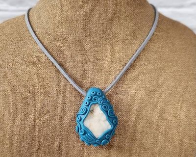 Alternate image for Druzy Quartz Gemstone Polymer Clay Pendant