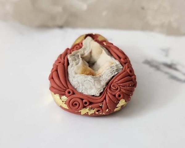 Alternate image for Gold Leaf Druzy Quartz Polymer Clay Pendant
