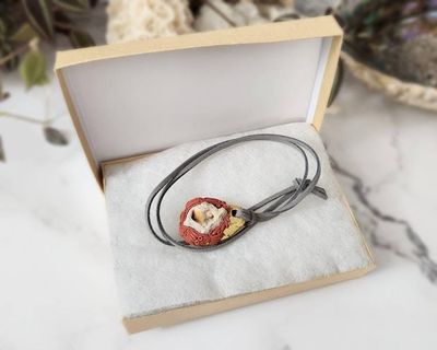 Alternate image for Gold Leaf Druzy Quartz Polymer Clay Pendant
