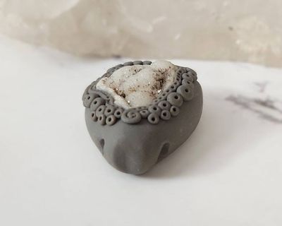 Alternate image for Botroydial Druzy Quartz Polymer Clay Pendant