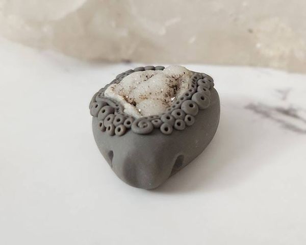 Alternate image for Botroydial Druzy Quartz Polymer Clay Pendant