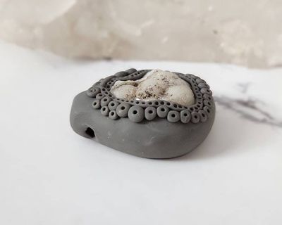 Alternate image for Botroydial Druzy Quartz Polymer Clay Pendant