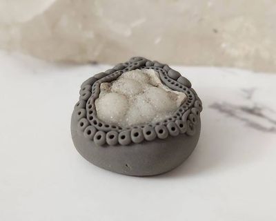 Alternate image for Botroydial Druzy Quartz Polymer Clay Pendant