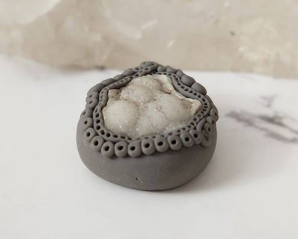 Alternate image for Botroydial Druzy Quartz Polymer Clay Pendant