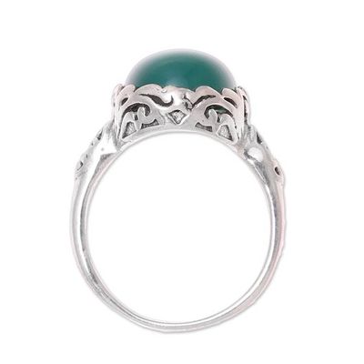 Alternate image for Oval Onyx Cocktail Ring in Green from India Glamorous Beauty in Green