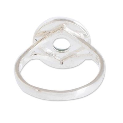 Alternate image for Circle Design Apple Green Jade Cocktail Ring from Guatemala Eternity in Apple Green