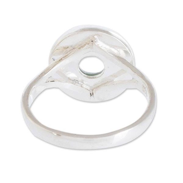 Alternate image for Circle Design Apple Green Jade Cocktail Ring from Guatemala Eternity in Apple Green