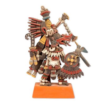 Alternate image for Signed Ceramic Aztec Sculpture from Mexico Aztec Deities