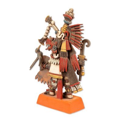 Alternate image for Signed Ceramic Aztec Sculpture from Mexico Aztec Deities