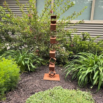 Alternate image for Rise – Handcrafted Modern Steel Garden Sculpture | Rusted Outdoor Yard Art