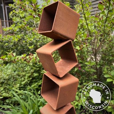 Alternate image for Rise – Handcrafted Modern Steel Garden Sculpture | Rusted Outdoor Yard Art