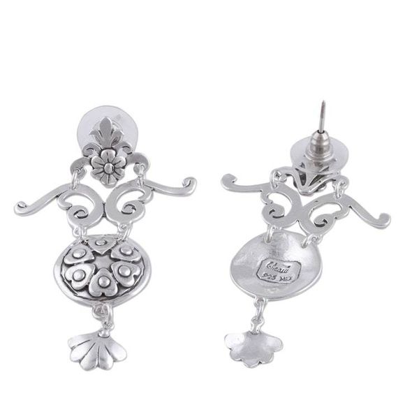Alternate image for Romantic Sterling Silver Dangle Earrings Hearts and Flowers