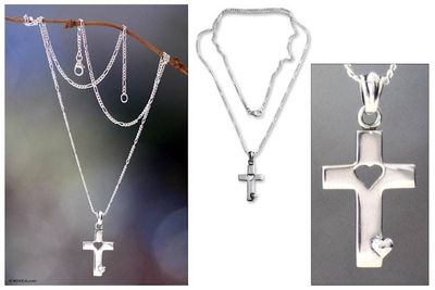 Primary image for Mens Sterling Silver Cross Necklace Soul Believer