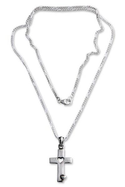 Alternate image for Mens Sterling Silver Cross Necklace Soul Believer