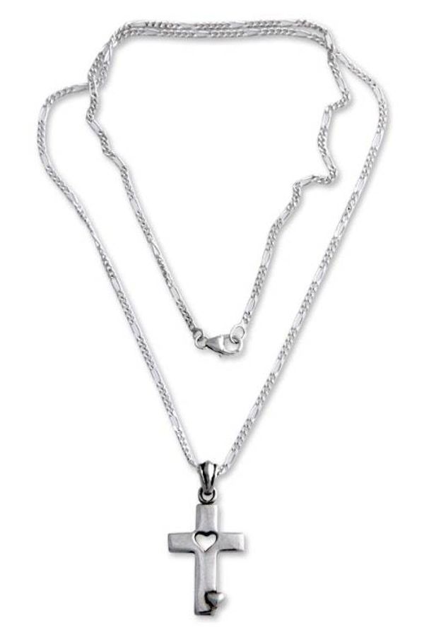 Alternate image for Mens Sterling Silver Cross Necklace Soul Believer