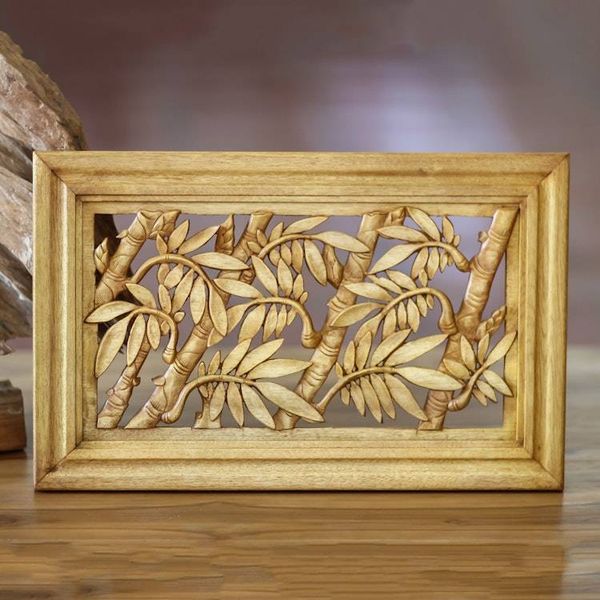 Alternate image for Wood relief panel Bamboo Thicket