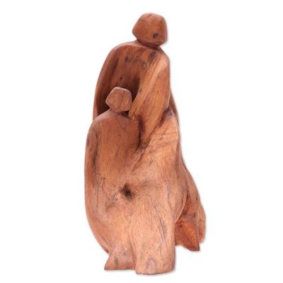 Alternate image for Signed Driftwood Sculpture Depicting Two Friends from India Affection