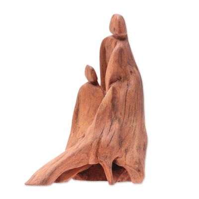 Alternate image for Signed Driftwood Sculpture Depicting Two Friends from India Affection