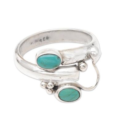 Alternate image for Turquoise and Sterling Silver Wrap Ring Passed Message