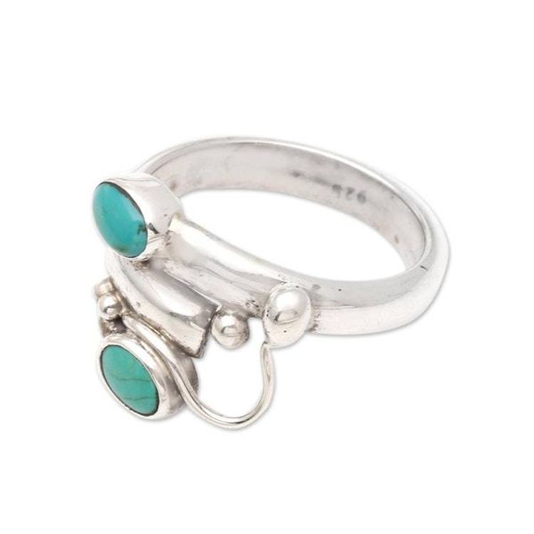 Alternate image for Turquoise and Sterling Silver Wrap Ring Passed Message